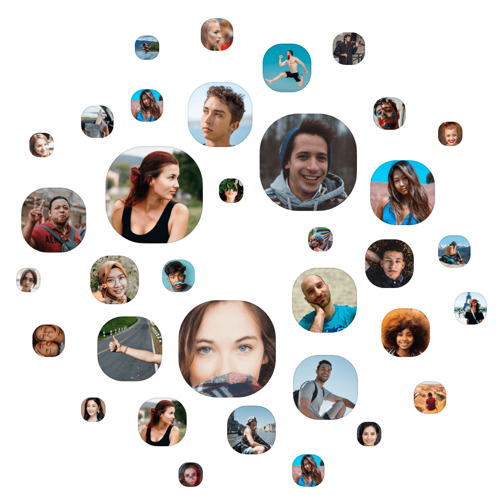 Screenshot of people arranged in a circle.